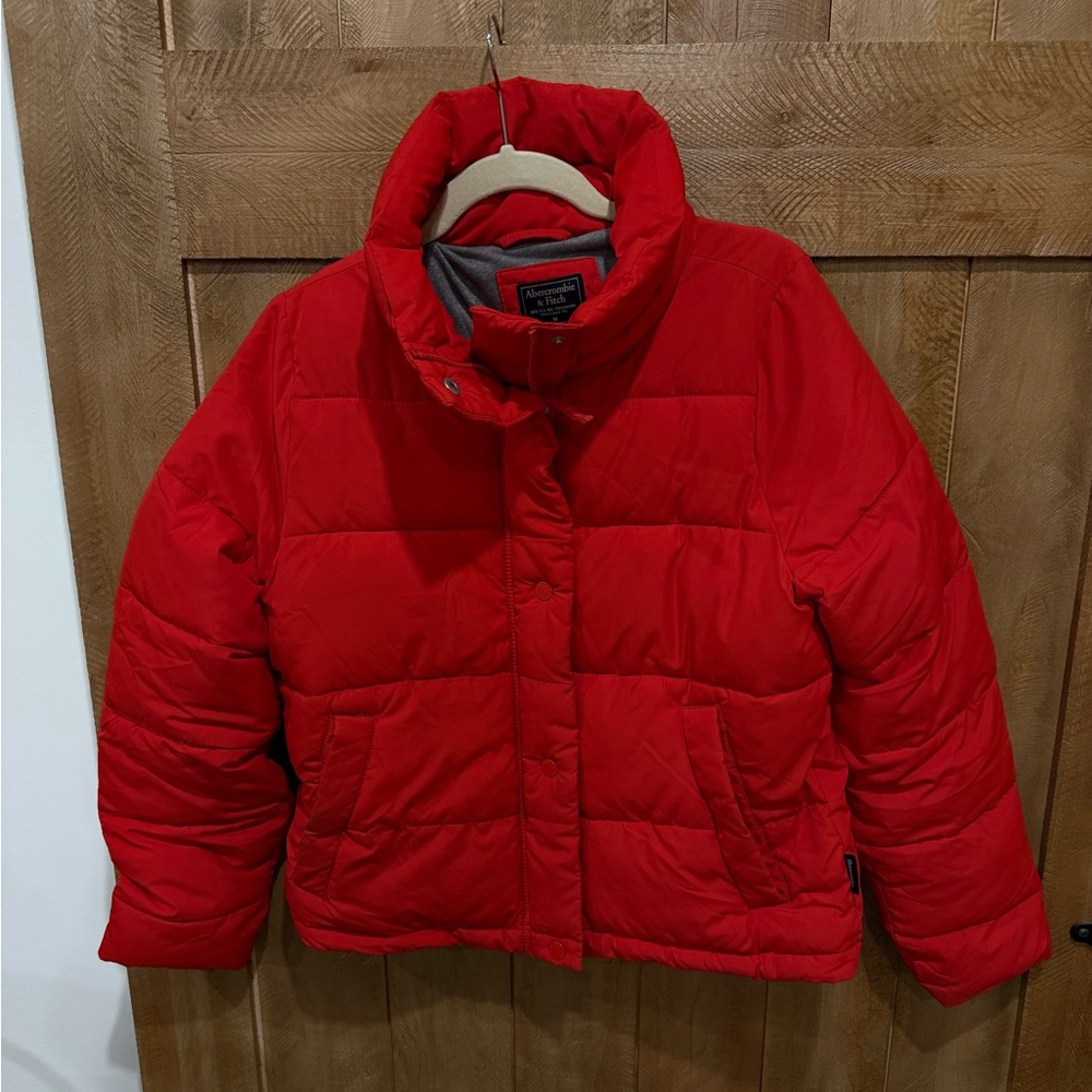 Abercrombie & Fitch Red Puffer Jacket